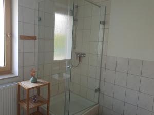 Koupelna v ubytování Pension Lindengarten