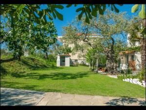 スカラ・ソティロスにあるSunray Apartmentsの草木の庭のある家