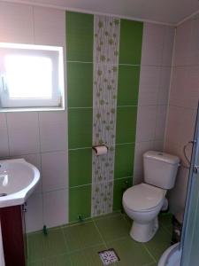 コンスタンツァにあるVila Arisaのバスルーム(トイレ、洗面台付)、窓が備わります。