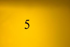 a yellow background with the number on it at Hotel Haussmann Saint Augustin in Paris