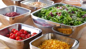 a group of bowls of different types of vegetables at Sendai Washington Hotel in Sendai