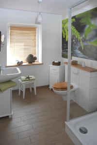 エッカーンフェルデにあるSEASIDE APARTMENTS - DREAMY GREENのバスルーム(トイレ、洗面台付)
