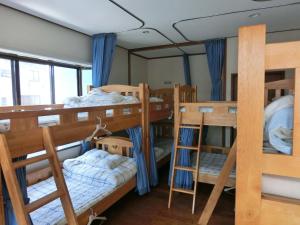 Двухъярусная кровать или двухъярусные кровати в номере Mt Fuji Hostel Michael's