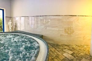 a jacuzzi tub in a room with a wall at Hotel Terme Eden in Abano Terme