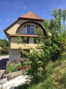 a small house on a hill with plants at Ferienwohnung Burg Murten in Murten