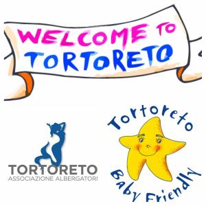 a set of logos for a welcome to toronto sign and a star at Aurea Hotel in Tortoreto Lido