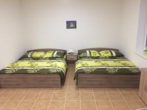 1 Schlafzimmer mit 2 Betten in einem Zimmer in der Unterkunft Apartmány U Jakuba in Lednice