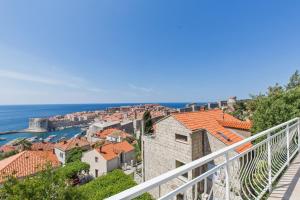 a view of the city of dubrovnik from a balcony at Apartment Astelas in Dubrovnik