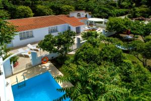 an aerial view of a house with a swimming pool at Amelie Villa in Ixia