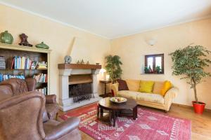 a living room with a couch and a fireplace at Villa Elisette by Impero House in Stresa