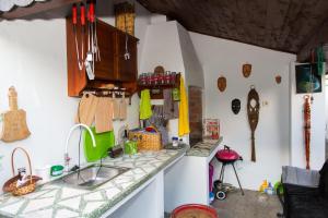 a kitchen with a sink and a counter top at Deiada Guest House in Alba Iulia