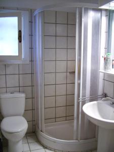 コリオスにあるVilla Pilionのバスルーム(トイレ、シャワー、シンク付)