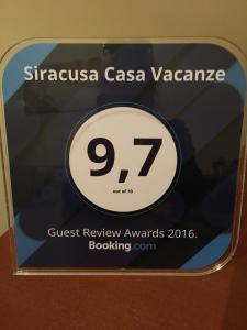 Certifikát, ocenenie alebo iný dokument vystavený v ubytovaní Siracusa Vacanze