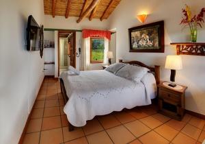 Un dormitorio con una cama grande en una habitación. en Hotel Spa Villa Lina, en Villa de Leyva