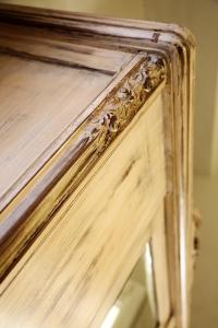 a close up of a wooden door with a glass window at B&B Locanda Il Salimbecco in Florence