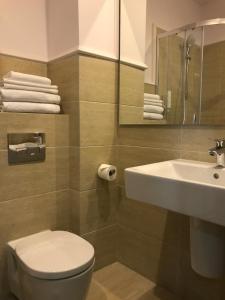 Koupelna v ubytování Hotel Alex
