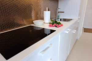 Kuchyň nebo kuchyňský kout v ubytování Komfortowy apartament Międzyzdroje