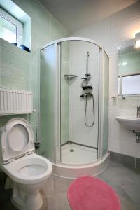 un bagno con doccia, wc e lavandino di Apartment Zolotoy Bereg 5 a Odessa