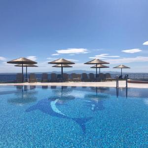 Bazén v ubytování Aegean Blue Studios nebo v jeho okolí