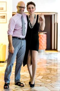 un hombre y una mujer posan para una foto en Hotel San Marco, en Lignano Sabbiadoro