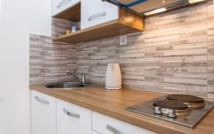 Kuchyň nebo kuchyňský kout v ubytování Apartments Hrgovcic