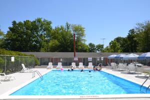 a large swimming pool with people in it at Beachway Motel in Salisbury