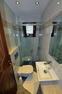 a bathroom with a toilet and a sink at Haus Katerina in Vourvourou
