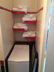 アンボワーズにあるSur les toits d'Amboiseの小さなバスルーム(タオル1枚、洗濯機付)が備わります。