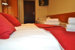 Łóżko lub łóżka w pokoju w obiekcie Pass Hotel