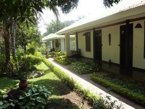 a row of cottages in a garden at Bristol Cottages Kilimanjaro in Moshi