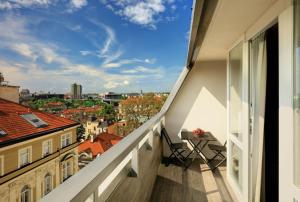 Balkón nebo terasa v ubytování Ametyst Hotel Praha