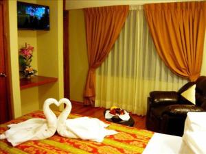 Katil atau katil-katil dalam bilik di Hostal Los Andes