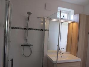 a bathroom with a shower and a sink at La Tulipe in Egmond aan den Hoef +21 photos