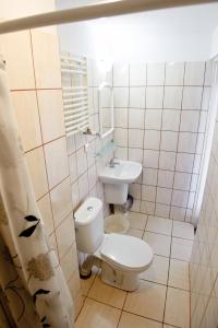 a bathroom with a toilet and a sink at Osrodek Rehabilitacyjno-Wypoczynkowy FAMA-STA in Mrzeżyno