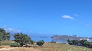 a view of the water from a hill at Vigles in Adamantas