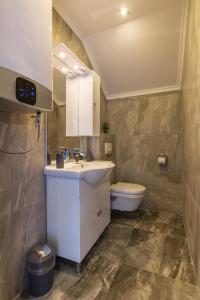 マリ・ロシニにあるApartments Tashaの洗面台とトイレ付きのバスルーム +26枚の写真