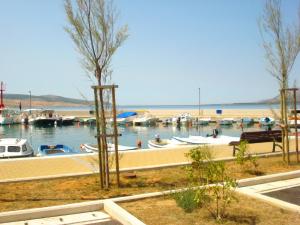 a marina with boats in the water at Apartments Rubis in Rovanjska