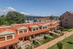 an overhead view of a row of houses at Apartamentos La Toja in Isla de la Toja