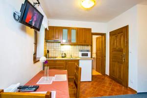 Kuchyň nebo kuchyňský kout v ubytování Apartmány Udatný