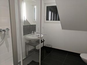Kylpyhuone majoituspaikassa Ferienwohnung "Zum Klosterruinenblick"