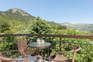 Uma vista da montanha tirada da casa de hóspedes 