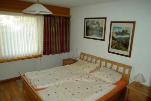 1 dormitorio con 1 cama grande en una habitación en Ferienwohnung in Davos en Davos