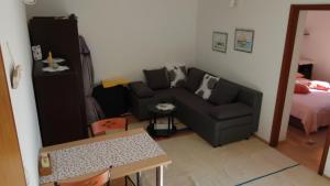 a living room with a couch and a bed at Apartments Stivic in Pinezici +14 photos