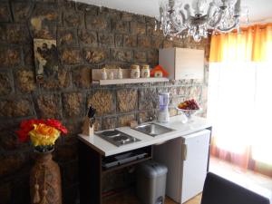 a kitchen with a sink and a counter top at Apartment Djukovic in Petrovac na Moru