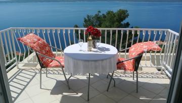 Studio apartment in Pisak with sea view, balcony, air conditioning, WiFi 90-1