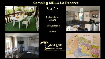GRAND MOBIL HOME 2CH 248 CAMPING 4* SIBLU LA RESERVE