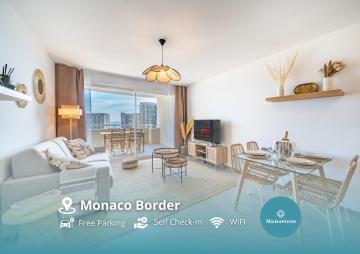 Terrasse Vue Mer, 5mn Monaco, Parking Gratuit