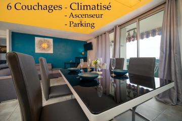 Appartement climatisé terrasse parking 6 à 8 couchages