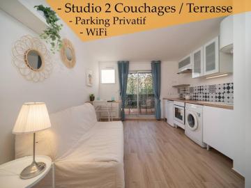 Appartement tout équipé terrasse parking privatif