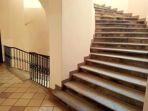 a set of stairs in a building at Barbo Palace Apartments and Rooms in Ljubljana